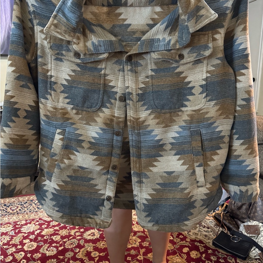 Patterned Blue and Brown Women's Jacket